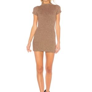 For love and lemons metallic knit sweater dress